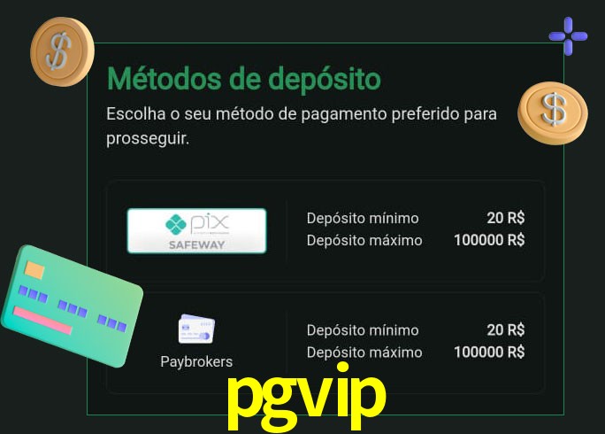 O cassino pgvip oferece uma grande variedade de métodos de pagamento